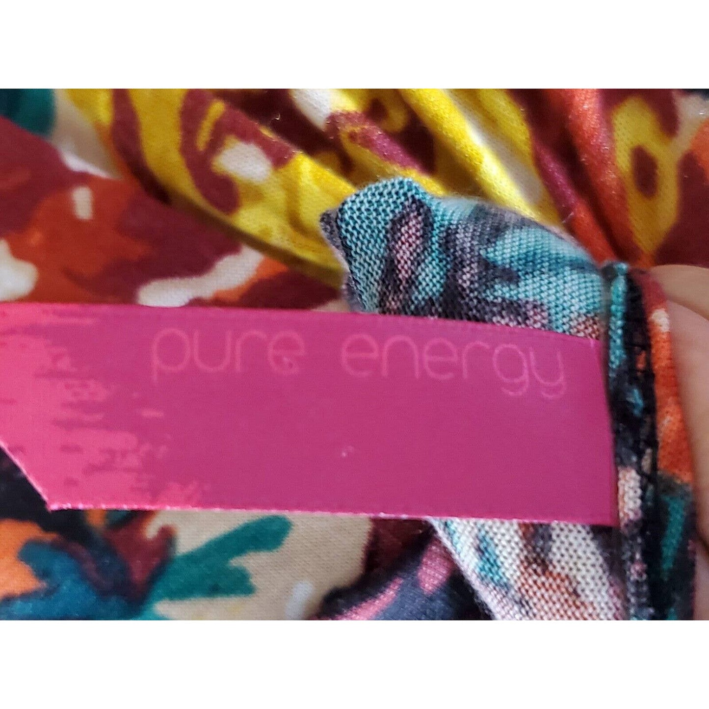 Pure Energy Women Multicolor Polyester V-Neck Short Sleeve Knee Length Dress 2X