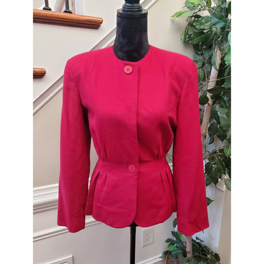 VTG Evan-Picone Women's Pink Polyester Long Sleeve Single Breasted Jacket Blazer
