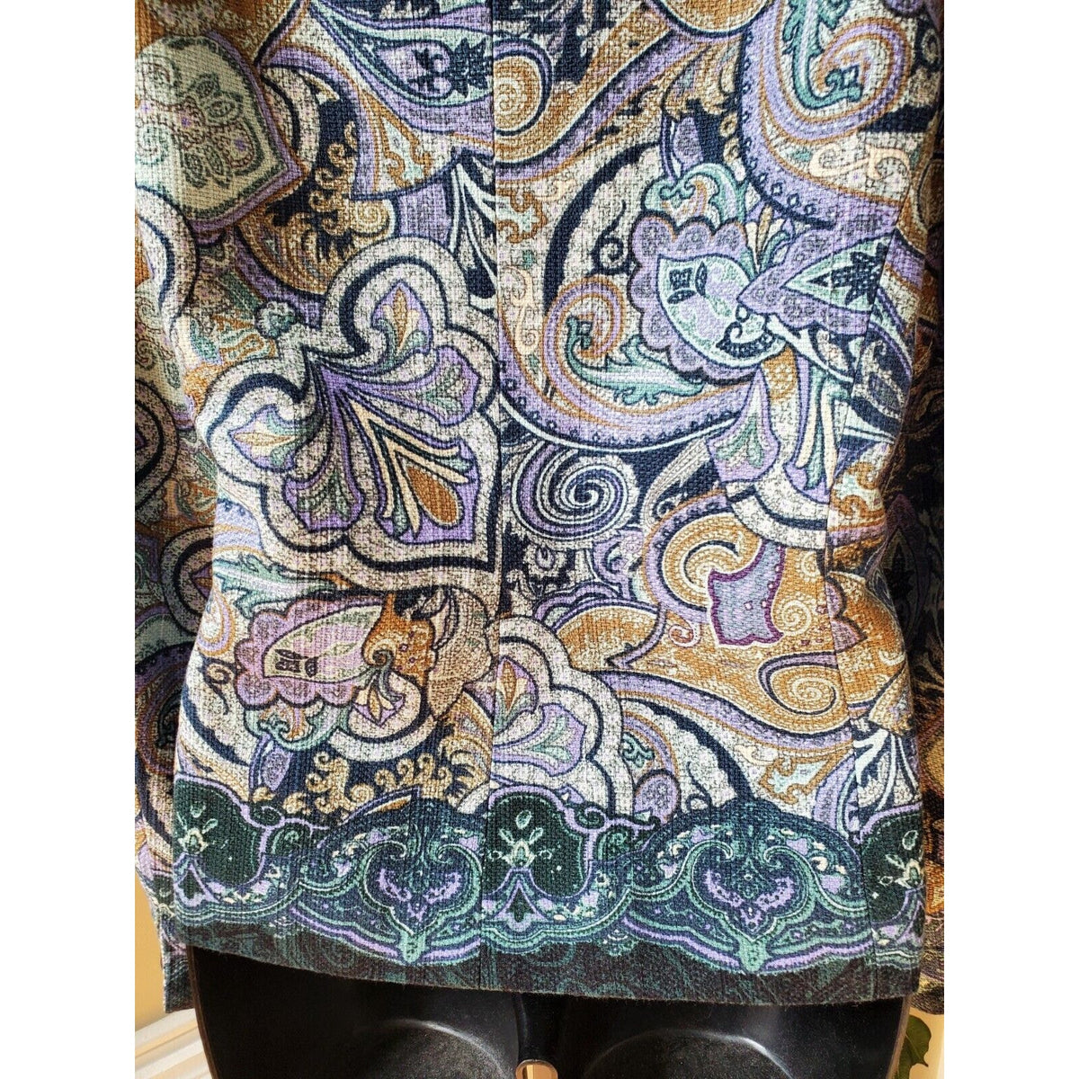 Coldwater Creek Women Moulticolor Single Breasted Three Button Coat Petite Large