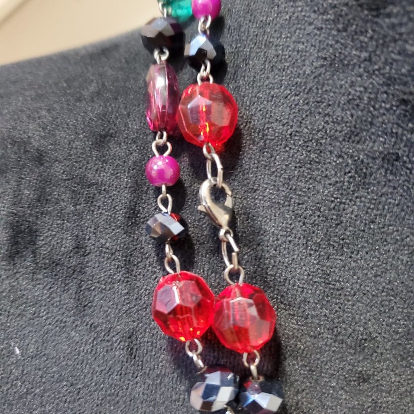 Women's Multicolor Beaded Layer with Lobster Clasp Jewelry Necklace