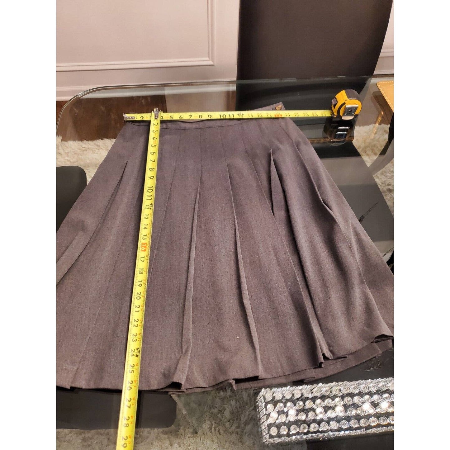 Isaac Mizrahi Women's Gray Polyester Single Breasted Jacket & Skirt 2 Pcs Suit L