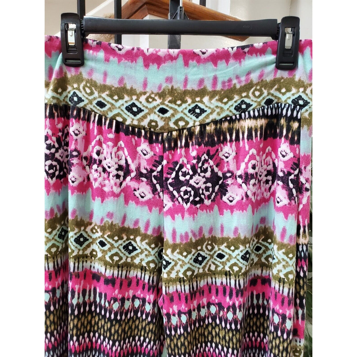 Friday Womens Multicolor Polyester High Rise Wide Leg Calypso Pants Size Large