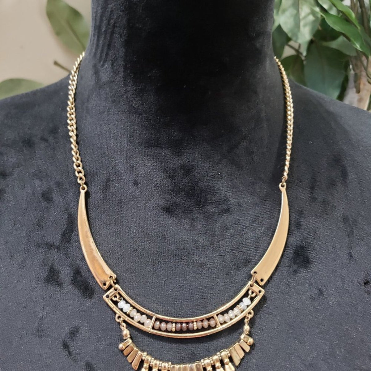 Women's Antique Gold Tone Canyon Sky Statement Necklace