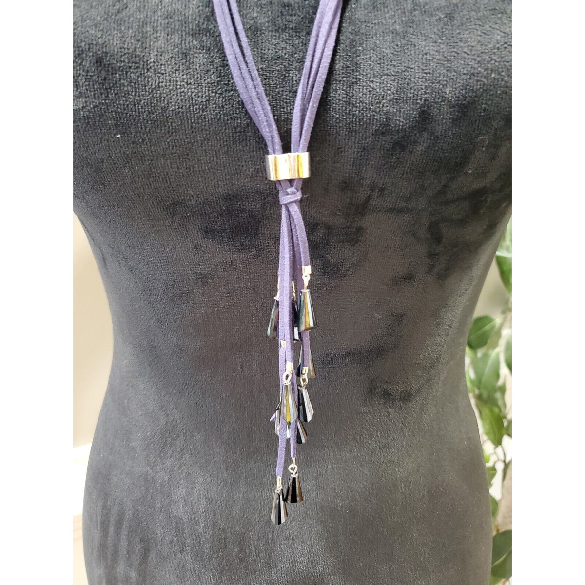 Women's Blue Multistrand Tassel Stylish Party Wear Necklace