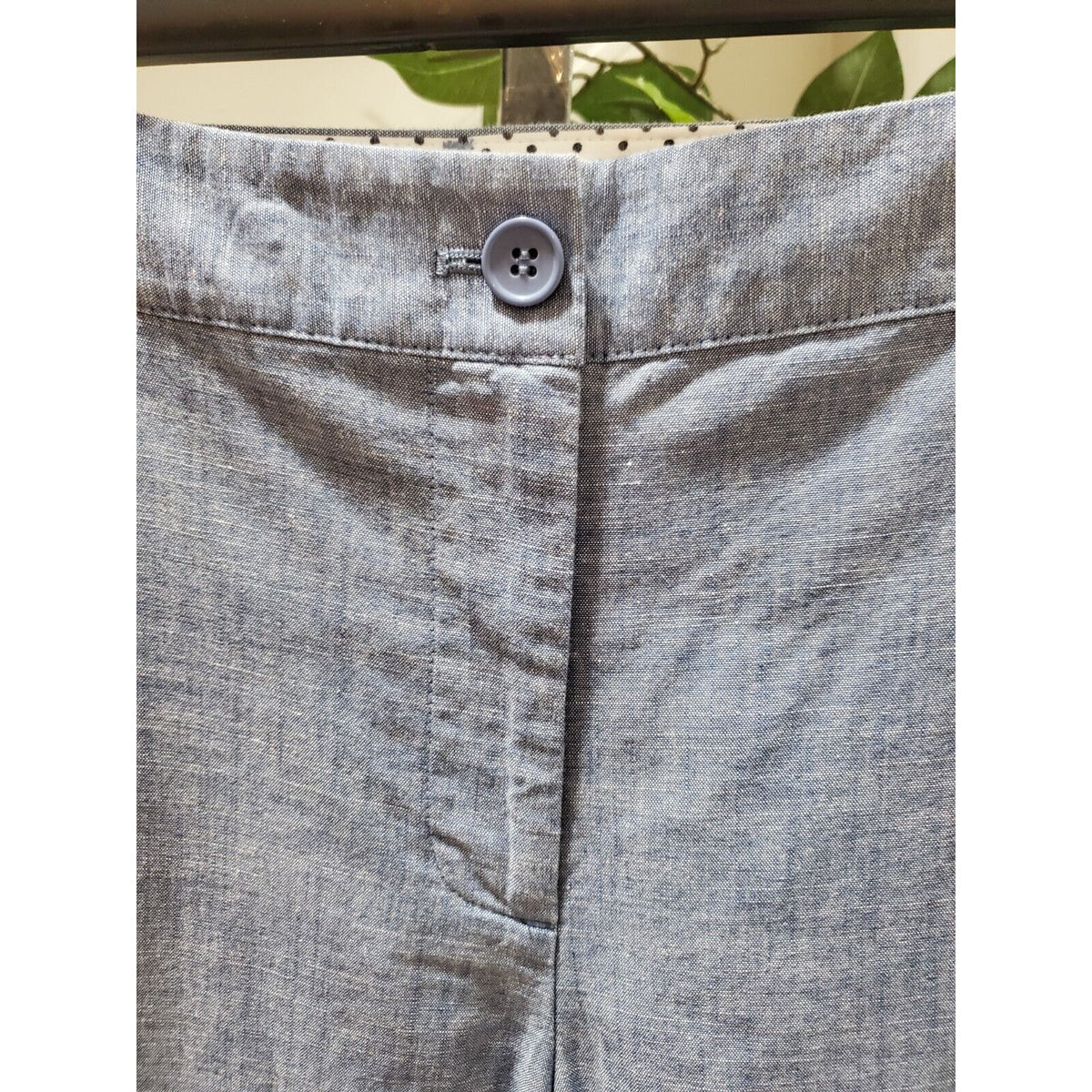 Talbots Womens Blue 100% Cotton Pockets Flat Front Straight Leg Pants Size 12P