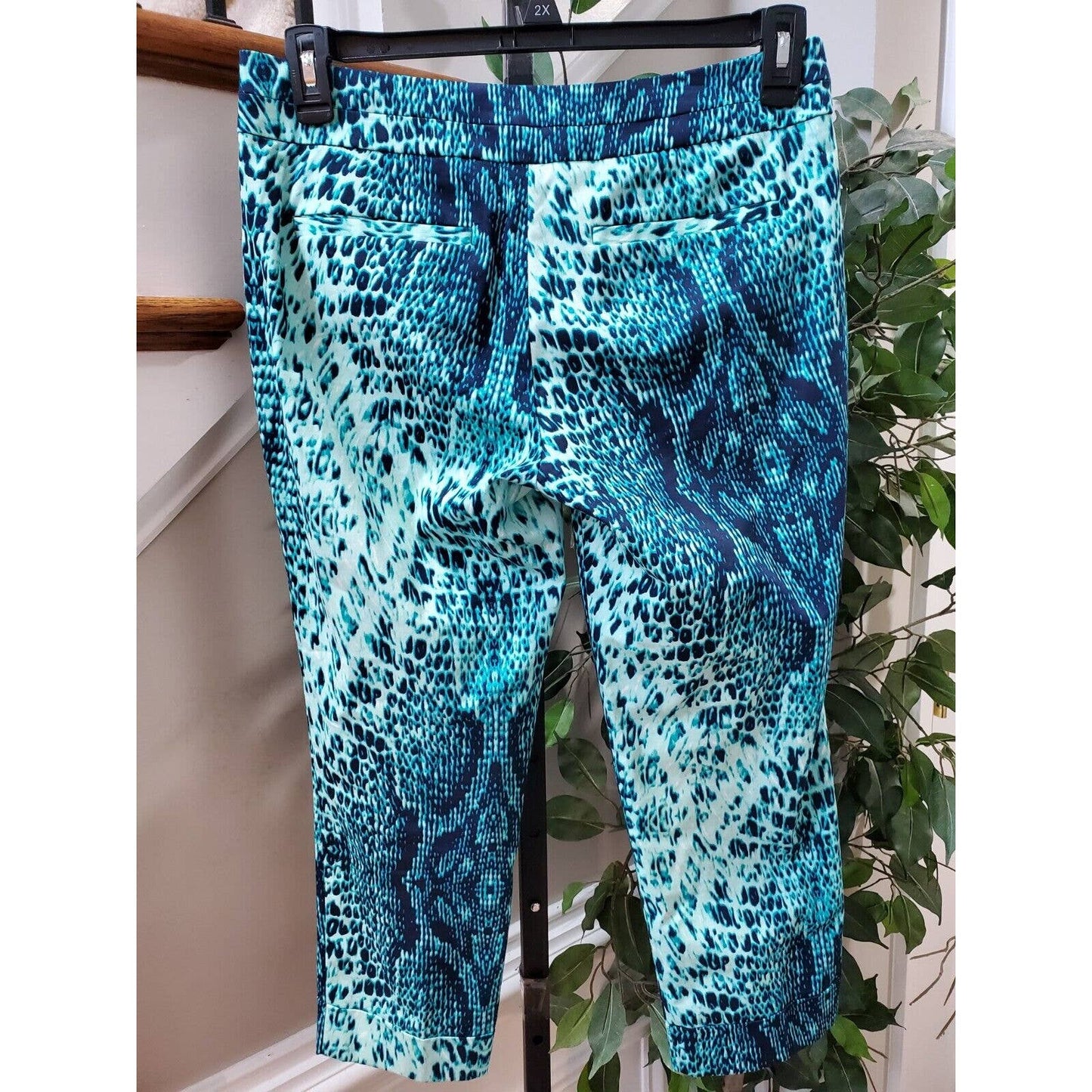 NY & Company Multicolor Rayon Zipper Mid Rise Comfort Waist Trouser Pant 6