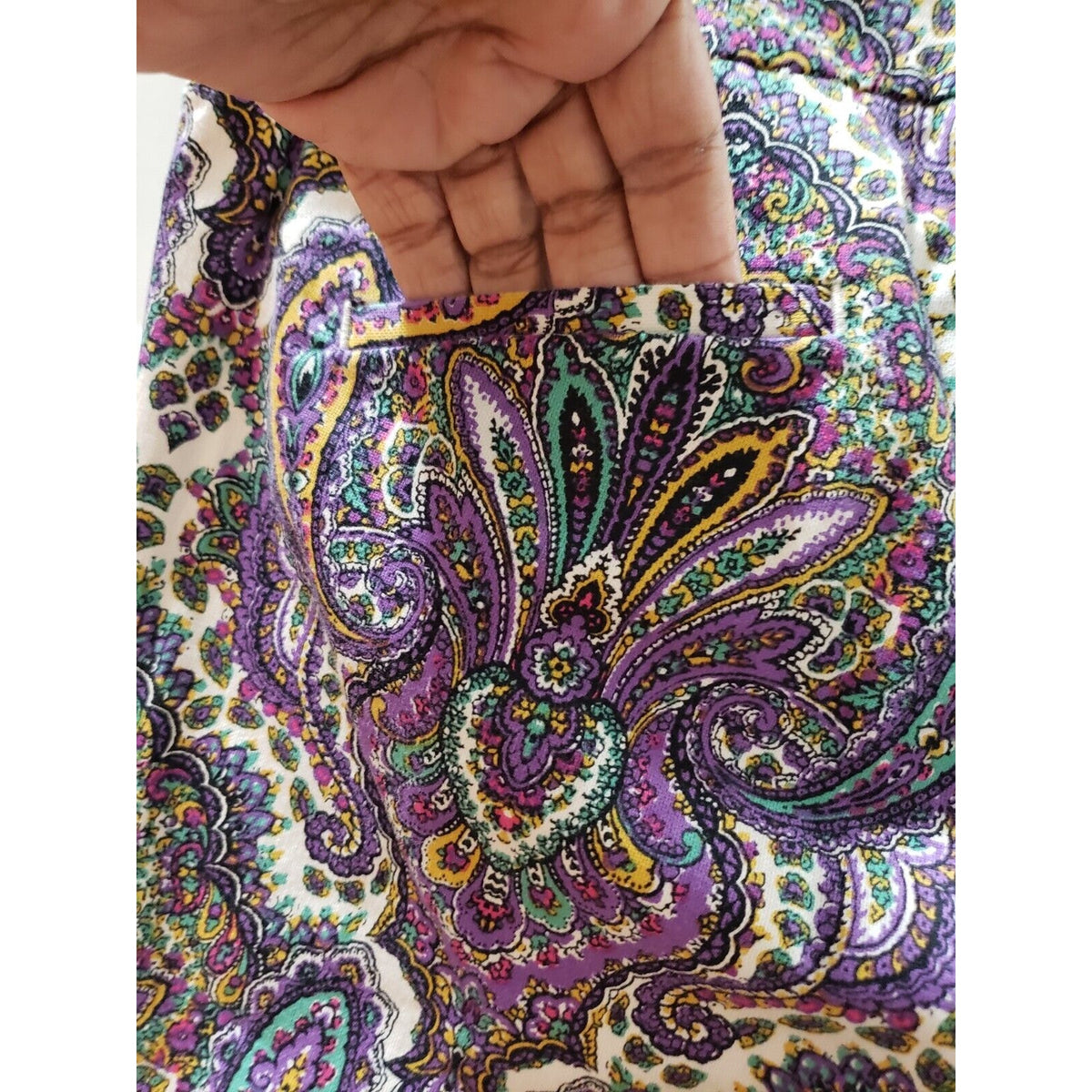 J. CREW City Fit Stretch Paisley Cotton Pockets Flat Front Casual Pants Size 0