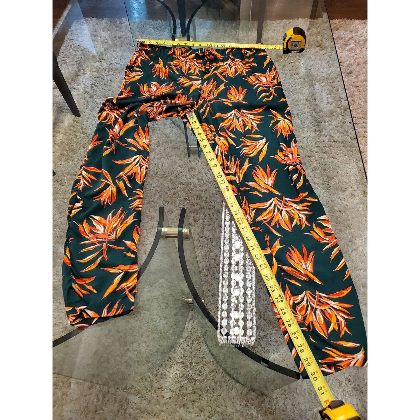 Esmara Women's Green Polyester Pull On Mid Rise Comfort Waist Trouser Pant 12