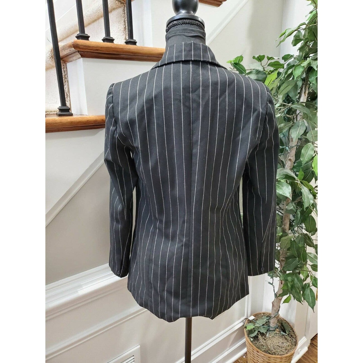 Forever 21 Women's Black Lined Polyester Double Breasted Casual Blazer Size S