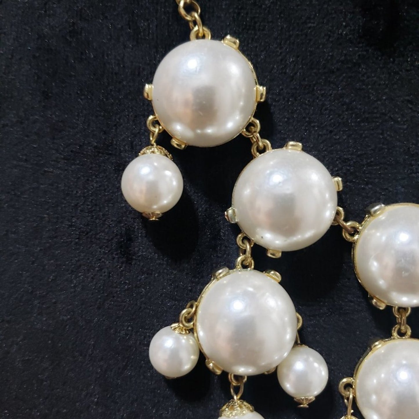 Women's White Drop Round Shape Beaded Statement Stylish Necklace