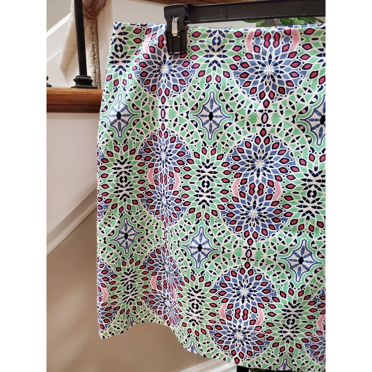 Talbots Womens Multicolor Kaleidoscope Print Cotton Side Zip Mini Skirt Size 14P