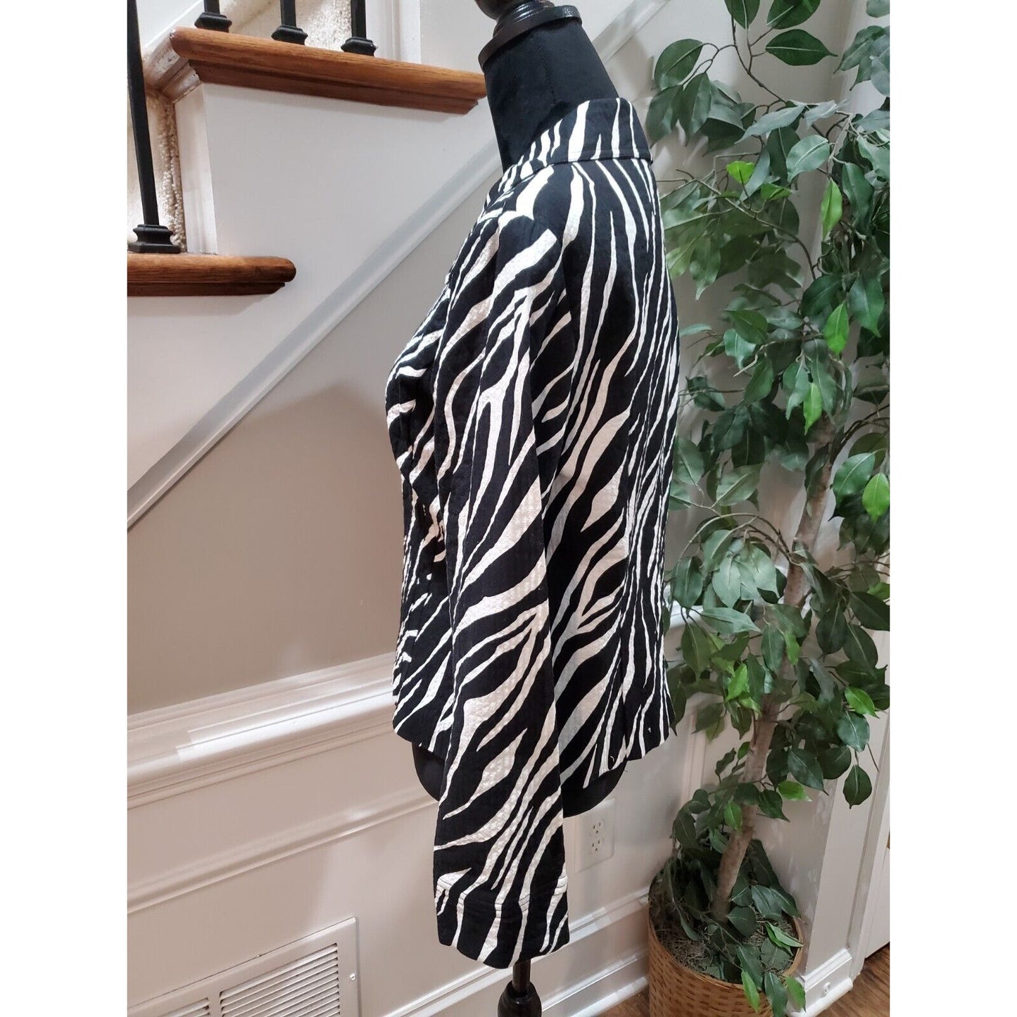 Requirements Women Black Cotton Long Sleeve Full Zip Front Casual Jacket Size S