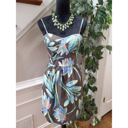 LC Lauren Conrad Women Multicolor Sweetheart Neck Sleeveless Knee Length Dress 8
