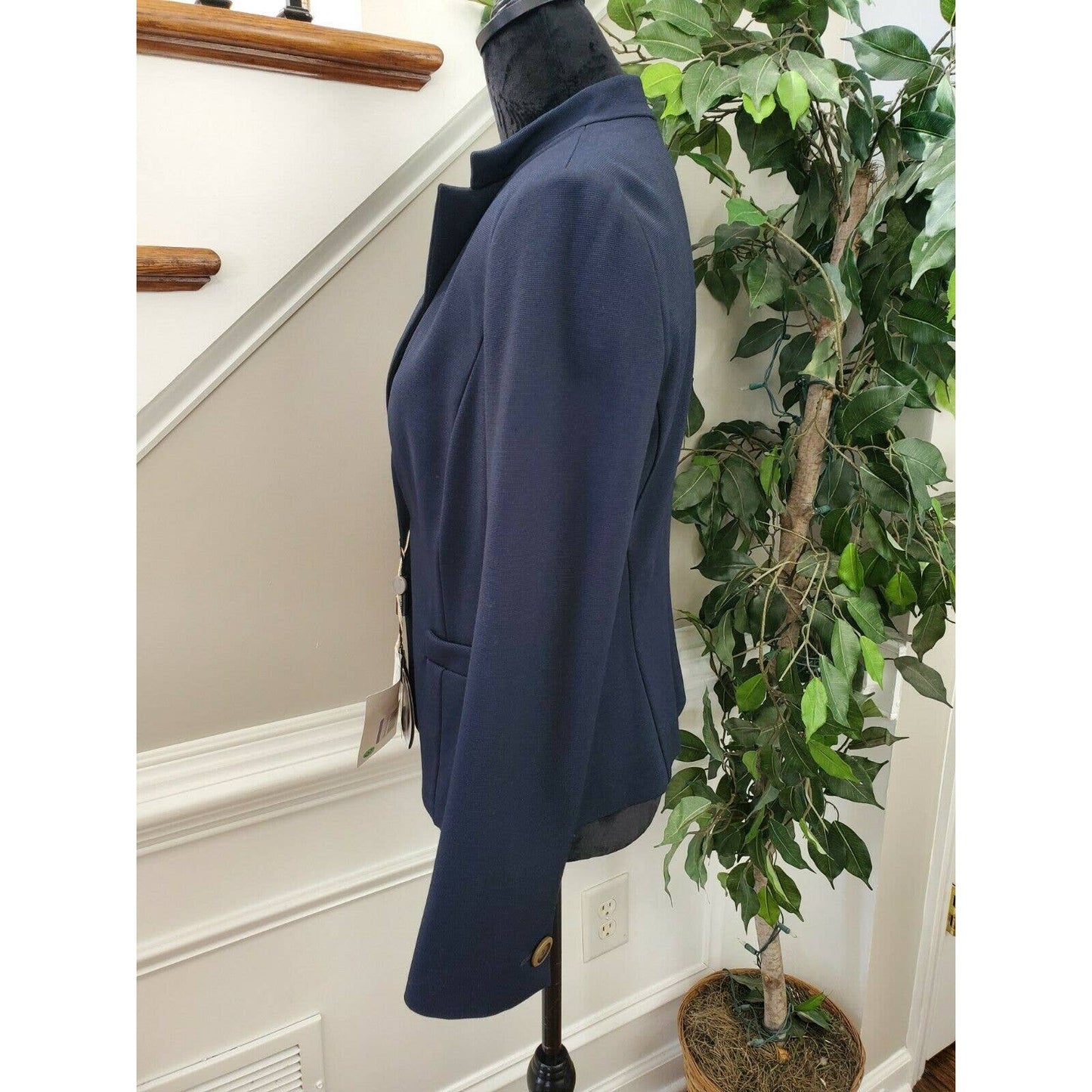 Emporio Armani Women's Solid Viscose One Button Single Breasted Blazer Size 46