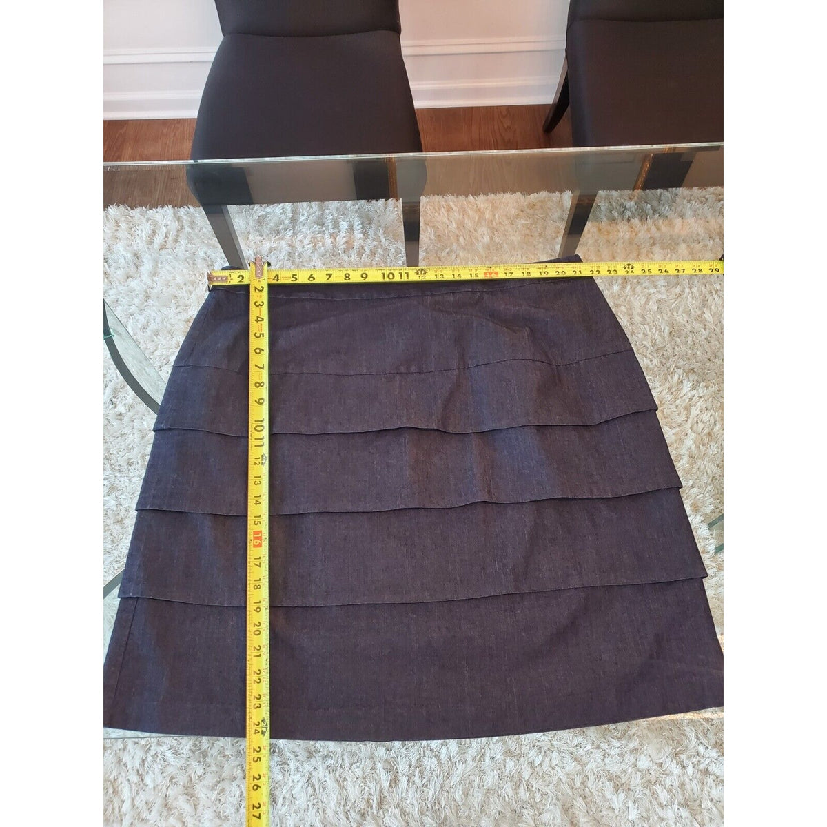 Larry Levine Womens Blue Cotton Stretch Side Zip Straight Knee Length Skirt 20W