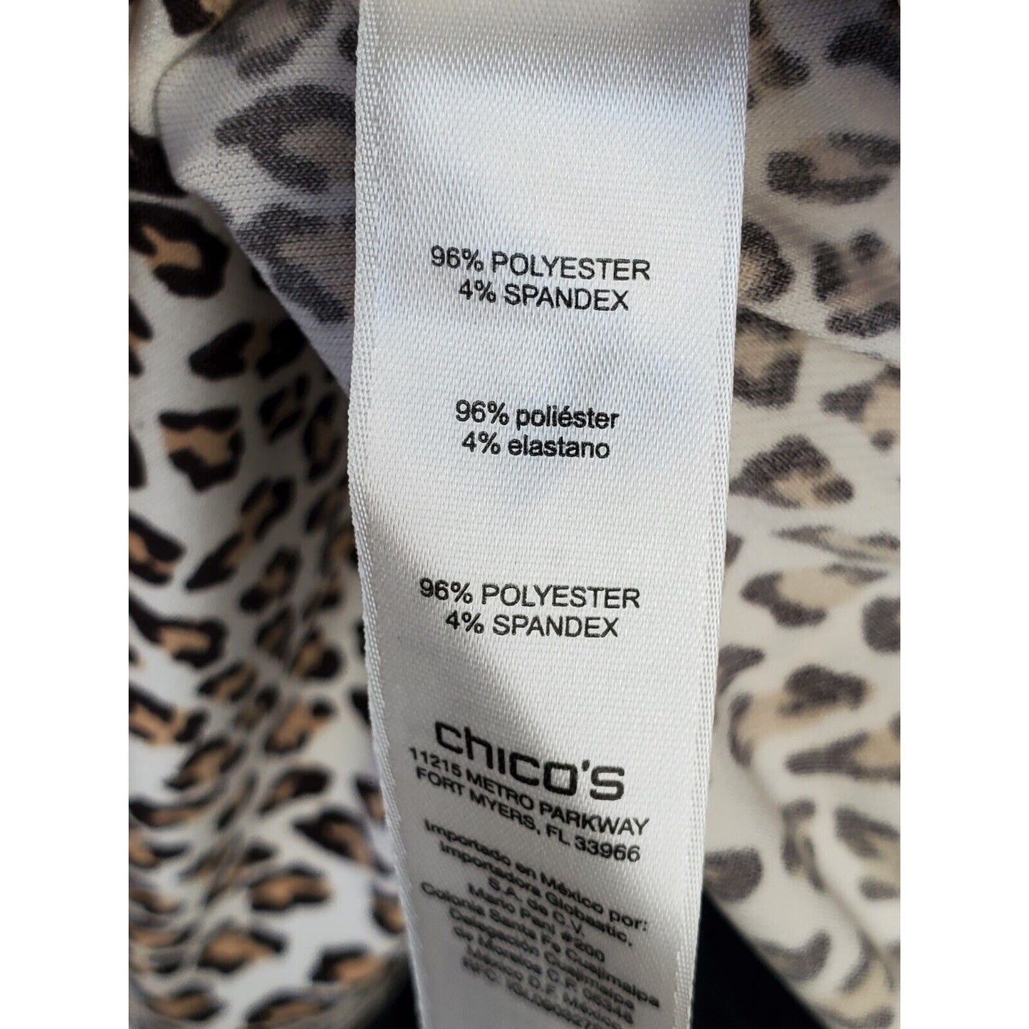 Chico's Women's Brown Polyester Round Neck Long Sleeve Blouse Size 0 Small