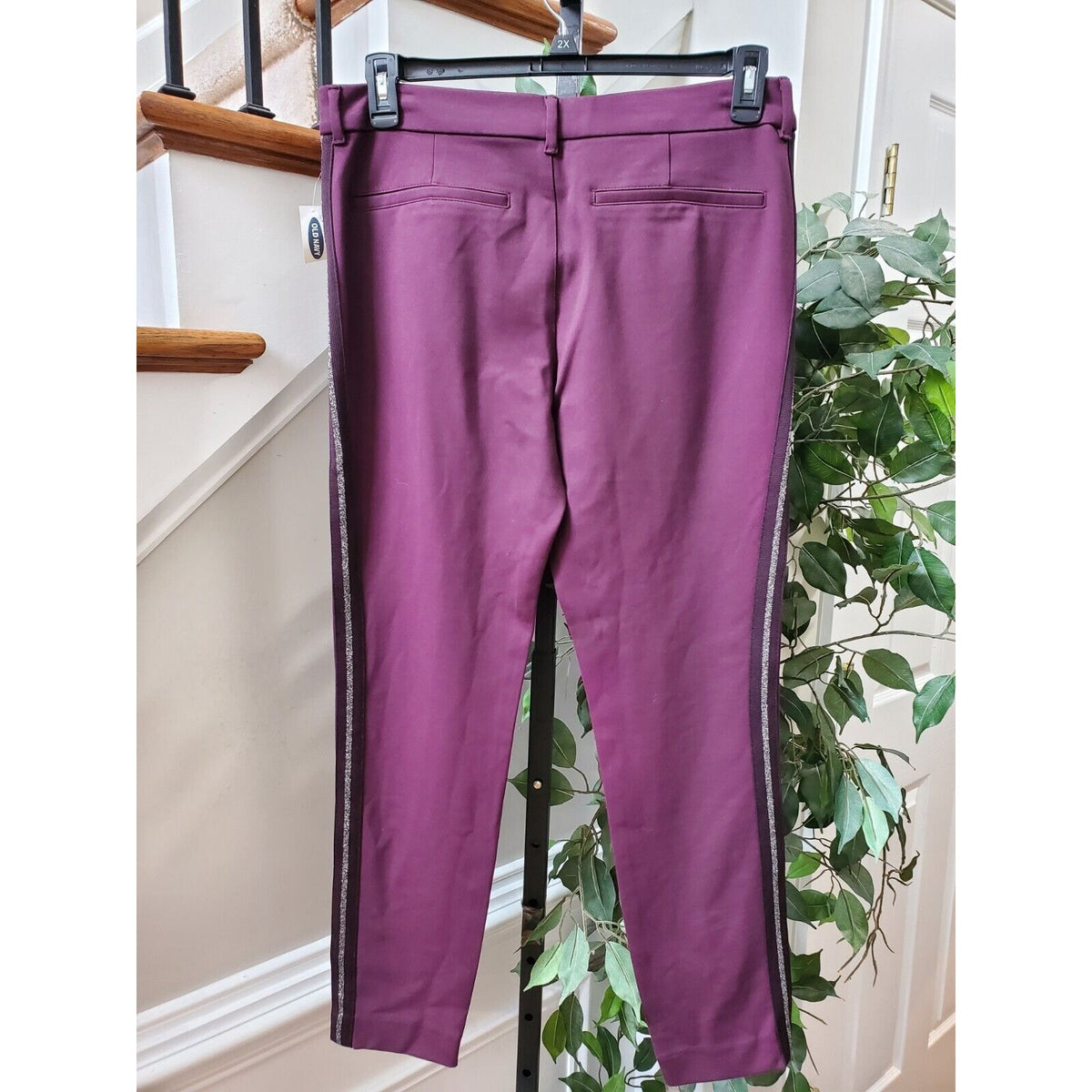Old Navy Women's Purple Polyester Comfort Waist Pixie Fit Casual Pant Size 12