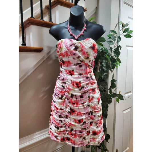 H&M Multicolor Polyester Off The Shoulder Casual Knee Length Runched Dress 8
