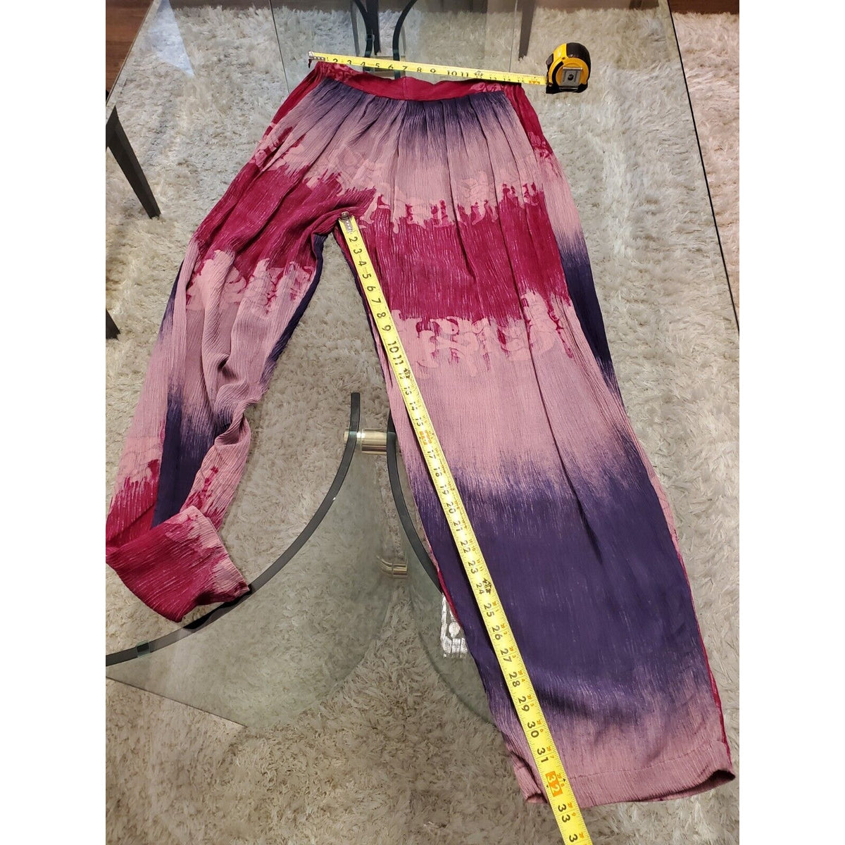 Mina Collection Womens Multicolor Tie Dye 100% Rayon Pull On Harem Pant M