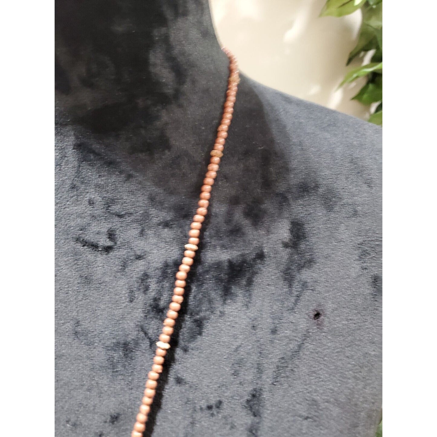 Women's Brown Beaded See Shell Tribal Lightweight Necklace