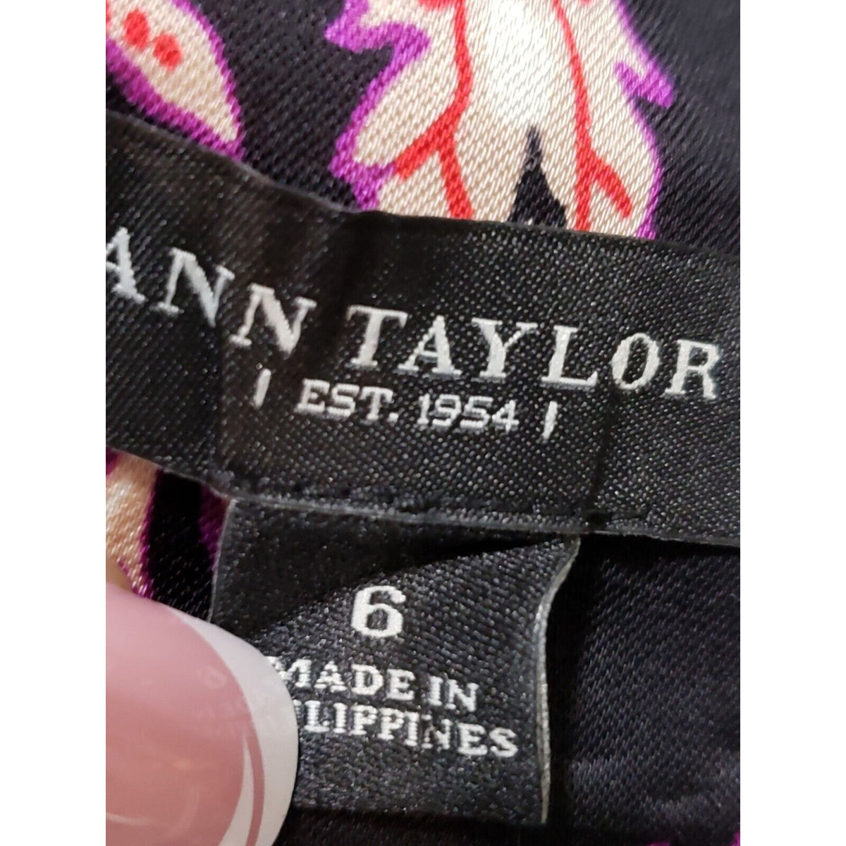 Ann Taylor Floral Elastic Waist Mid Rise Straight Leg Casual Crop Pants 6