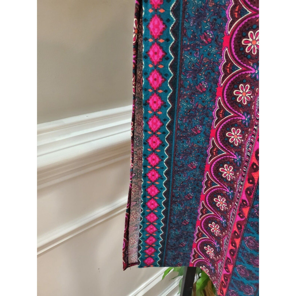 Stoosh Women's Jade Berry Multicolor Elastic High Waist Maxi Skirt Size Small