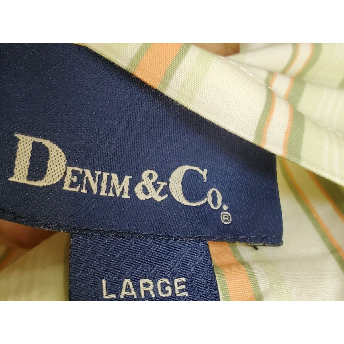 Denim & Co. Women's Beige Cotton Long Sleeve Button Front Collared Jacket Large