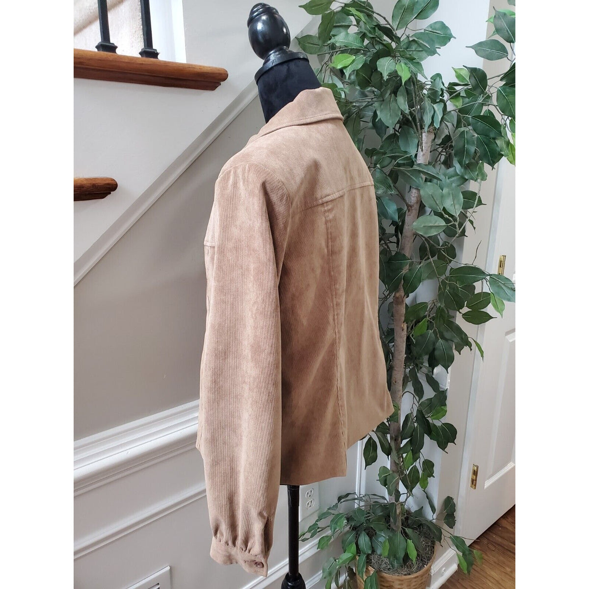 Erin London Womens Brown Single Breasted Three Buttons Front Coat Size Medium