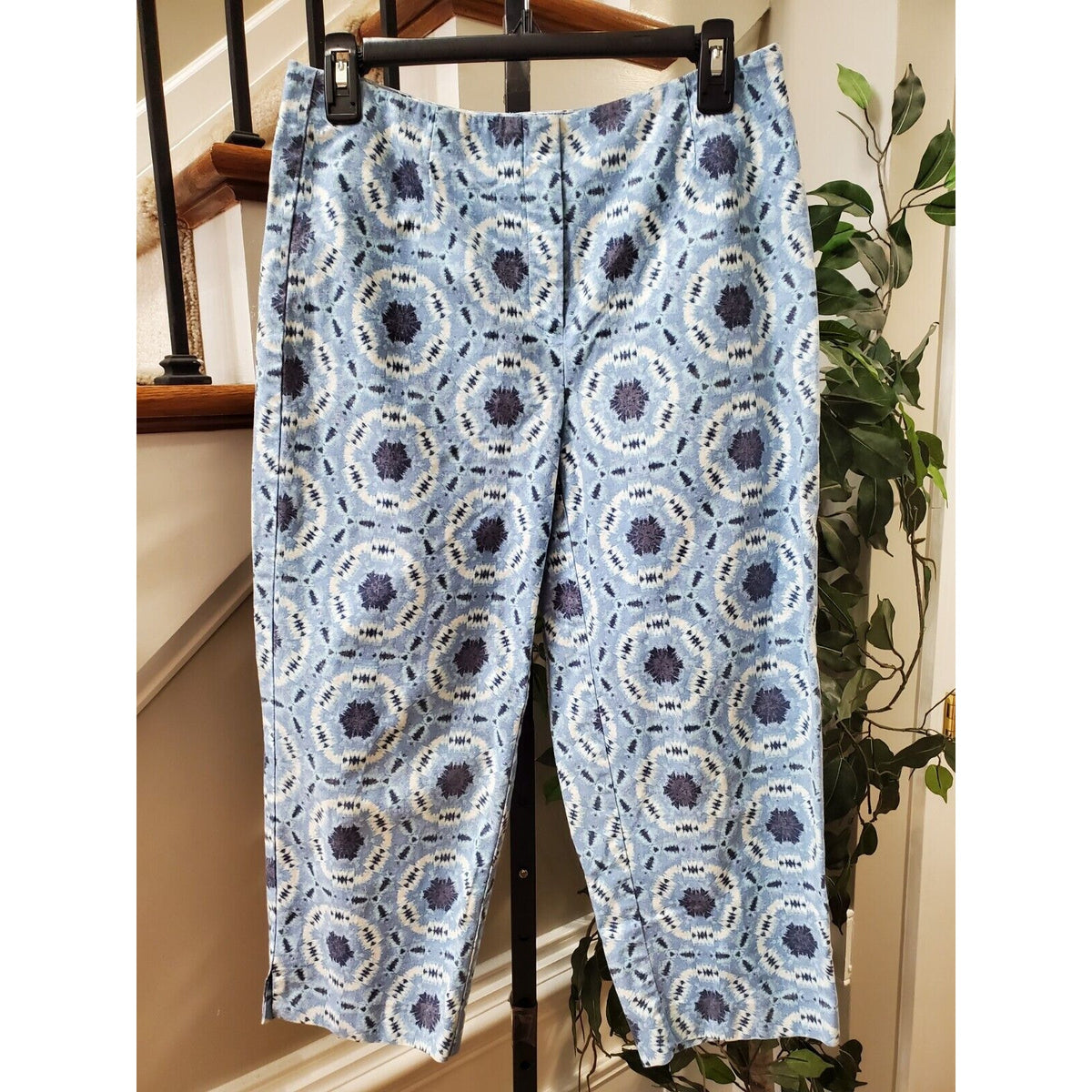 Talbots Womens Blue Mid Rise Casual Straight Leg Stretch Pants Size Petites 8