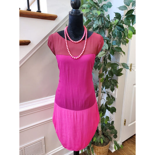 Old Navy Womens Pink Color Block Rayon Sleeveless Knee Length Dress Size Small