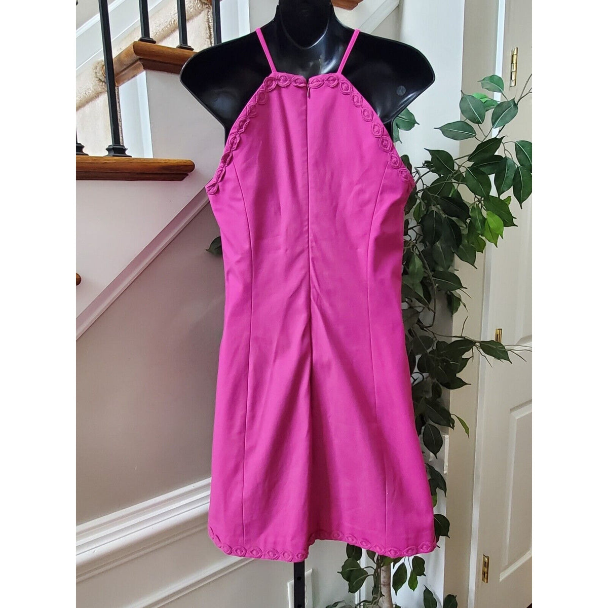 Crown & Ivy Wknd In Lisbon Pink Halter Neck Sleeveless Knee Length Dress Size 6