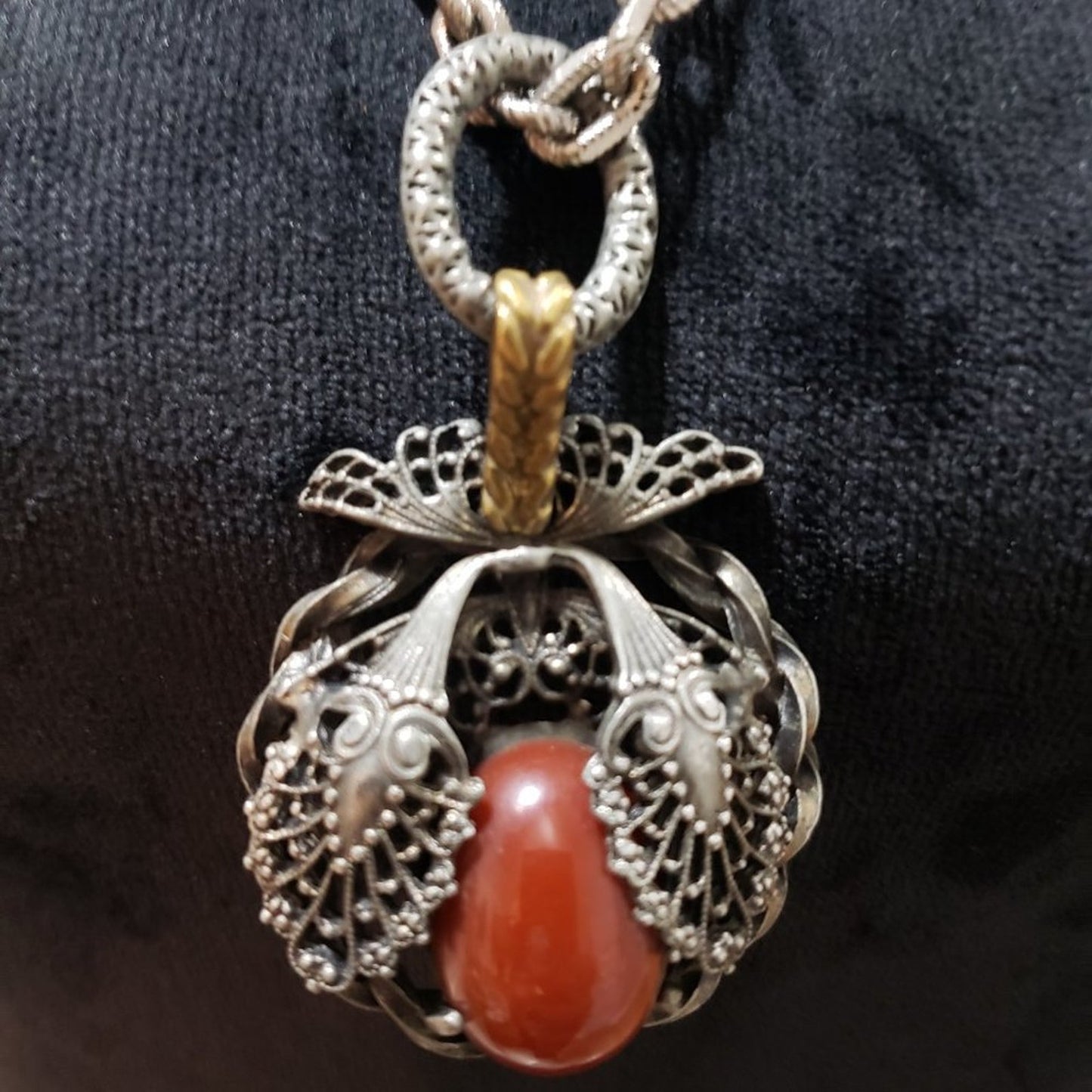 Womens Fashion Red Gemstone Teardrop Pendant Necklace with Lobster Clasp