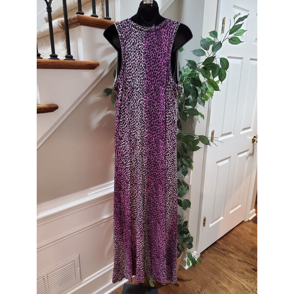 Rachel Roy Womens Purple Viscose Scoop Neck Sleeveless Long Maxi Dress Size 0X