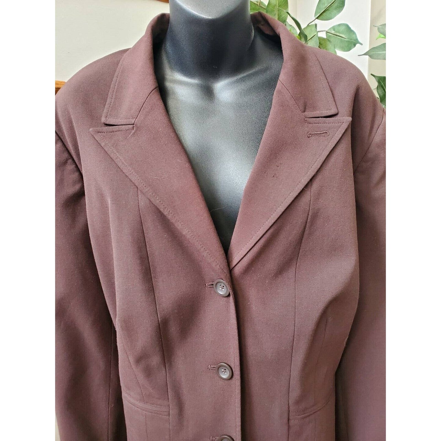 Worthington Women Brown Polyester Single Breasted Blazer & Pant 2 Pc's Suit 22W