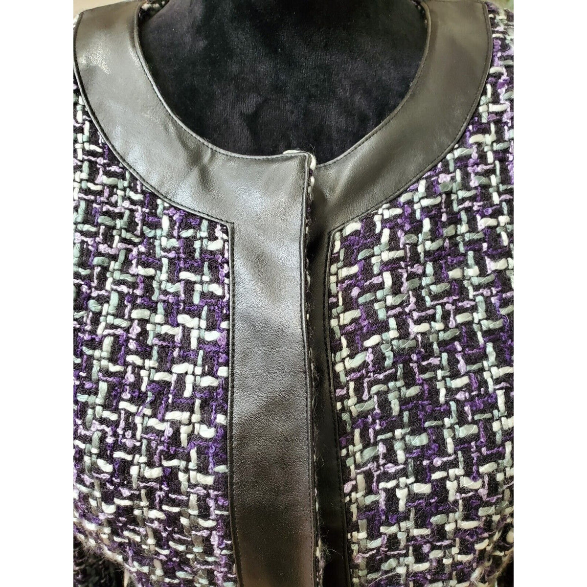 Zac & Rachel Women Purple 100% Acrylic Long Sleeve Button Front Jacket Blazer 8
