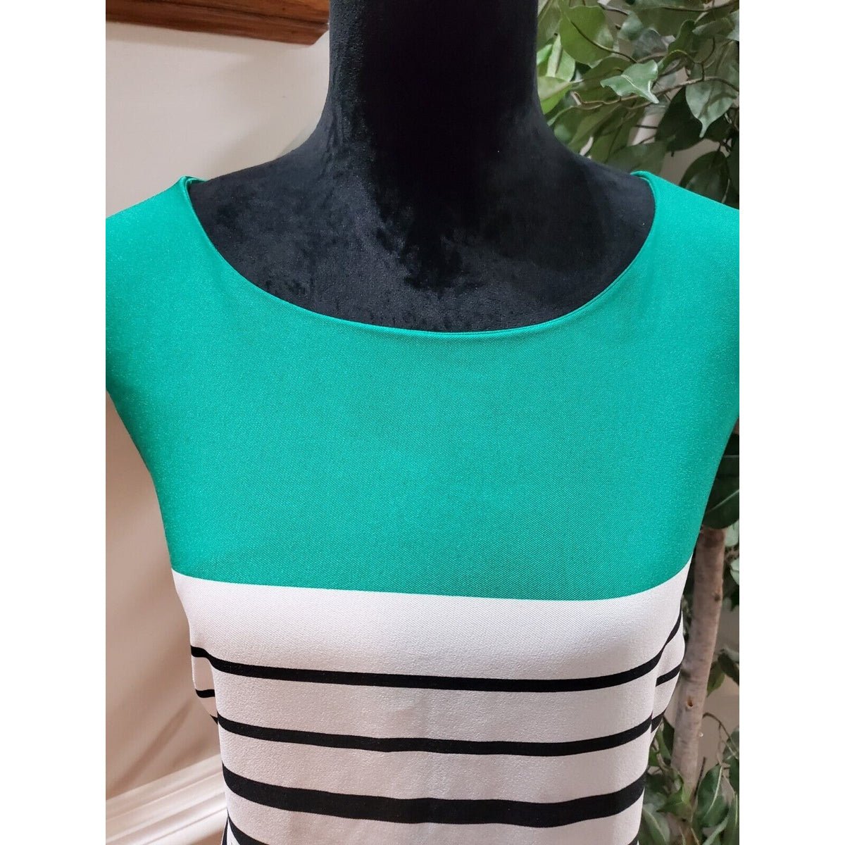 Voir Voir Women Multi Polyester Sleeveless Round Neck Knee Length Dress Size 14W
