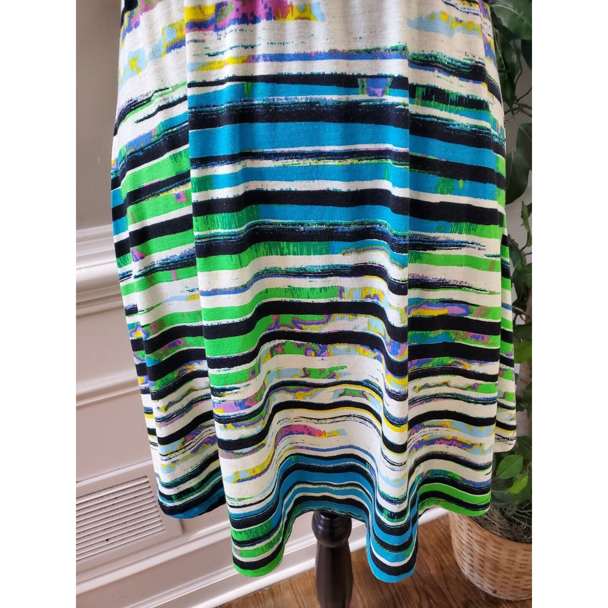 Stitch Clothing Co. Women Multicolor Round Neck Short Sleeve Knee Length Dress L