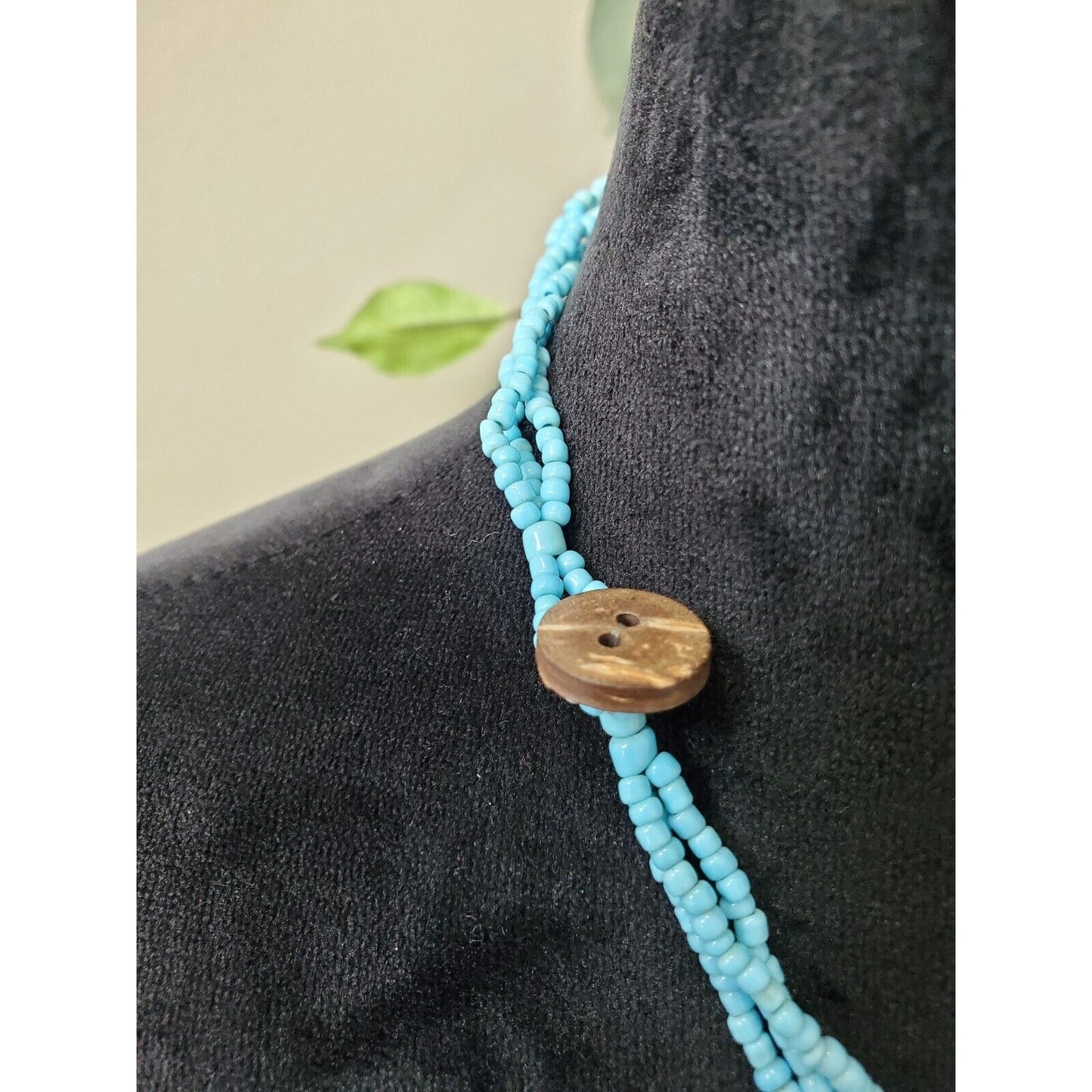Women's Blue Multilayer Seed Beads Floral Chunky Fashion Jewelry Necklace
