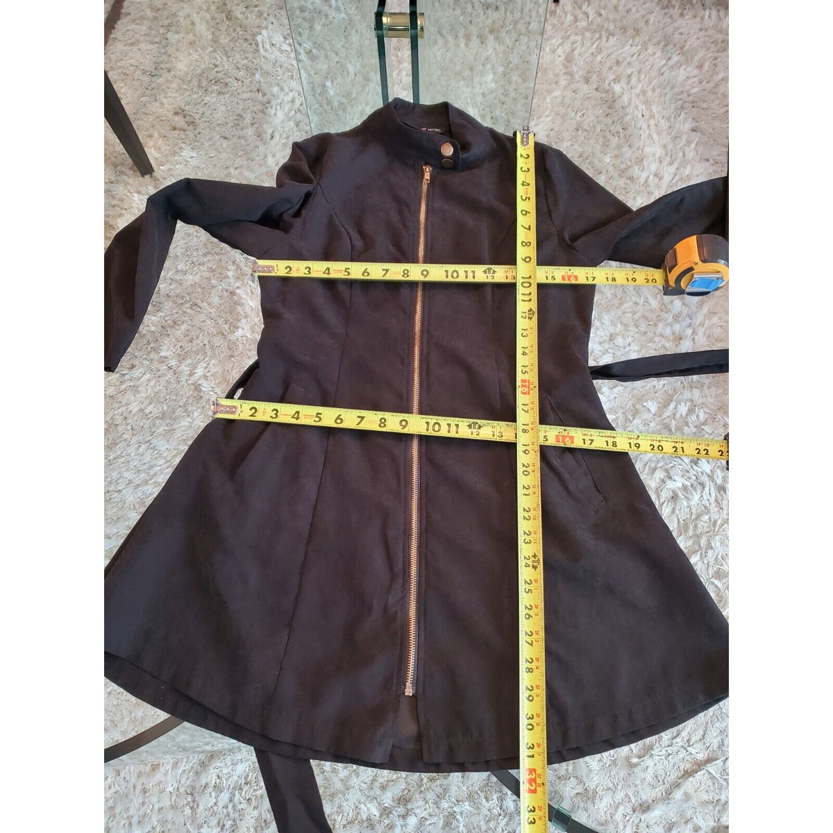 Michel Womens Black 100% Polyester Long Sleeve Full Zipper Casual Jacket Small