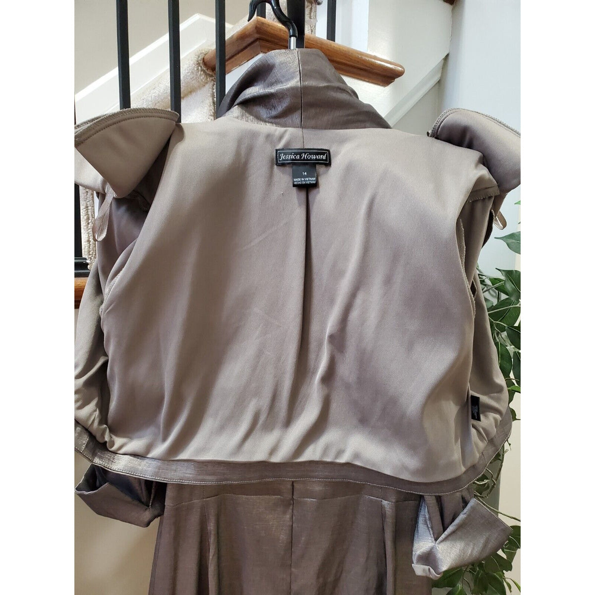 Jessica Howard Taupe Polyester Special Occasion Dress & Jacket 2 Pc's Set 14