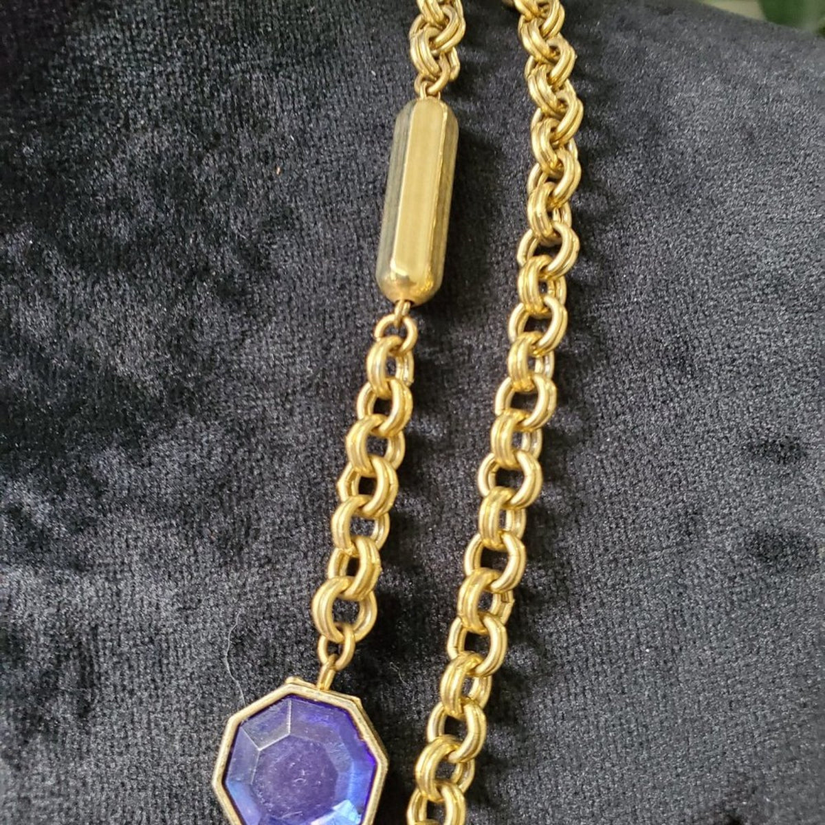 Women's Gold Gemstone Confetti with Lobster Clasp Long Necklace