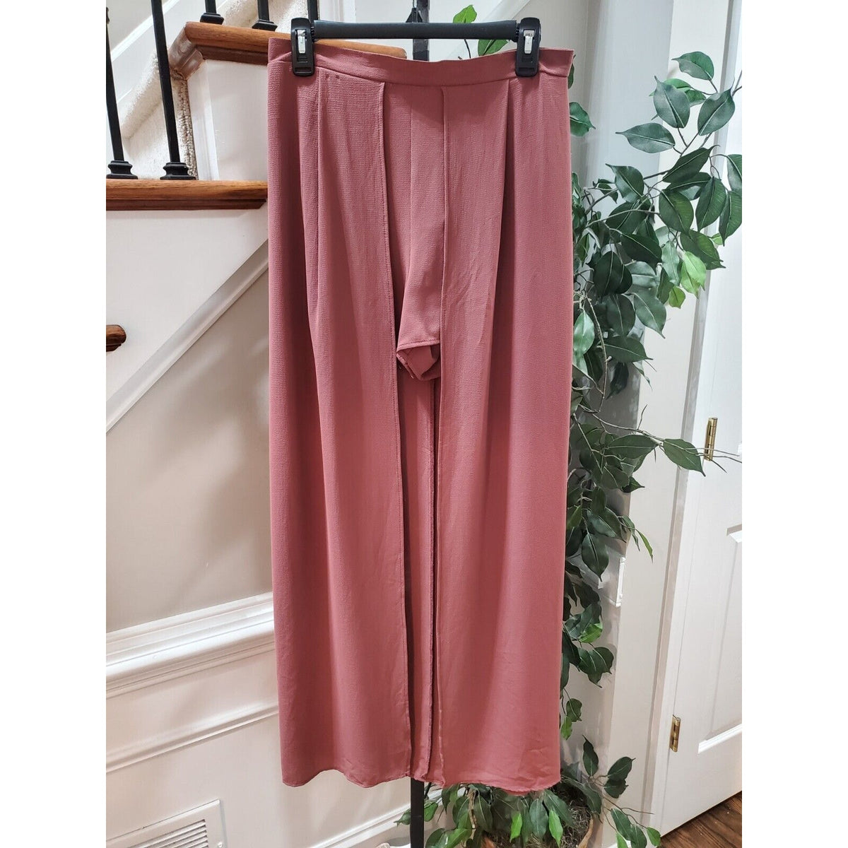 Windsor Pink High Waist Back Zip A-Line Pleated Maxi Skirt With Shorts Size S