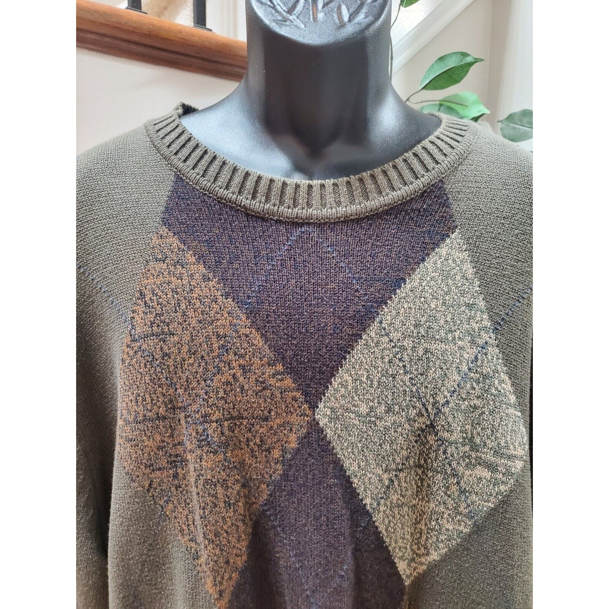 Dockers Men's Brown Cotton Long Sleeve Crew Neck Pullover Knit Sweater Size 2XL
