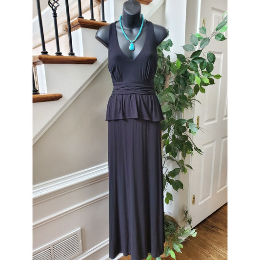 Gabby Skye Women's Black Rayon V-Neck Sleeveless Casual Long Maxi Dress Size 6