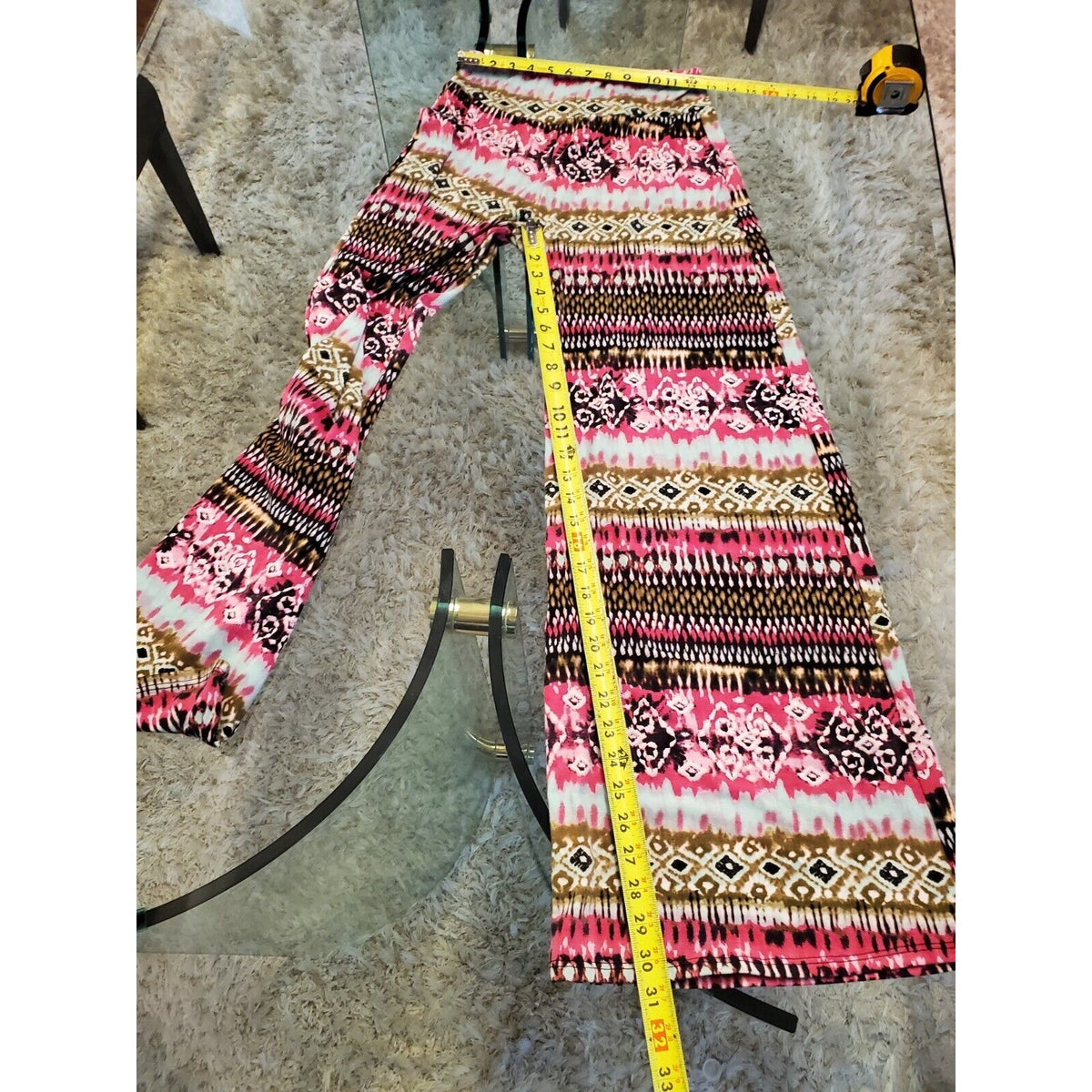 Friday Womens Multicolor Polyester High Rise Wide Leg Calypso Pants Size Large