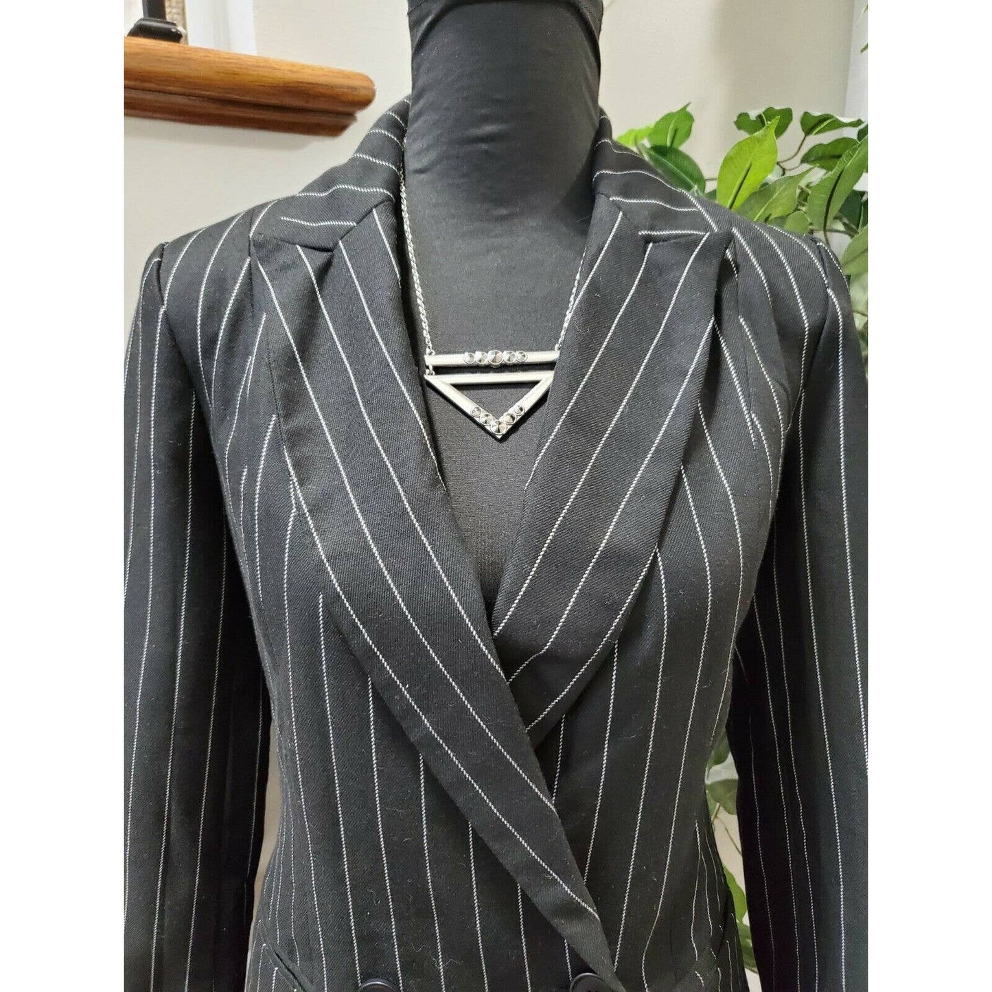 Forever 21 Women's Black Lined Polyester Double Breasted Casual Blazer Size S