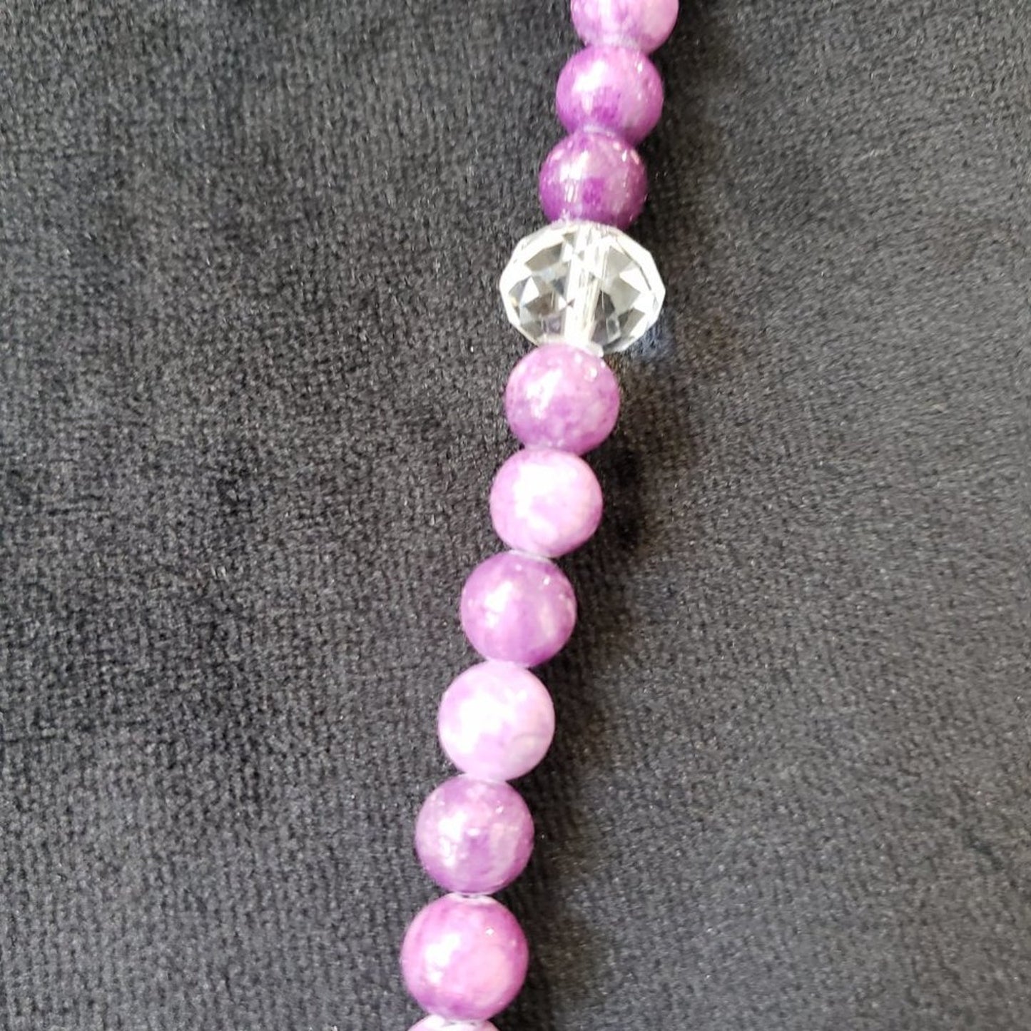 Womens Fashion Purple Round Pearl Glass Beaded Pendant Necklace Jewelery