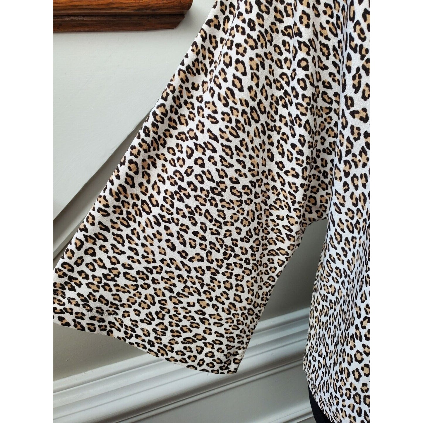 Chico's Women's Brown Polyester Round Neck Long Sleeve Blouse Size 0 Small