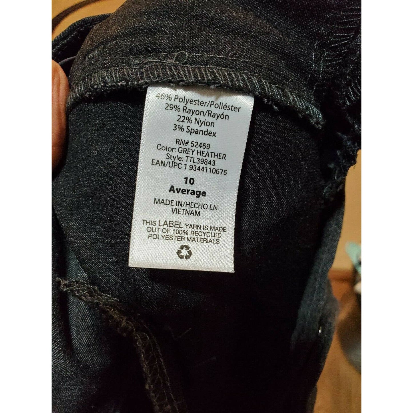 Time and Tru Women's Gray Polyester Millennium Constructed Dress Pants Size 10