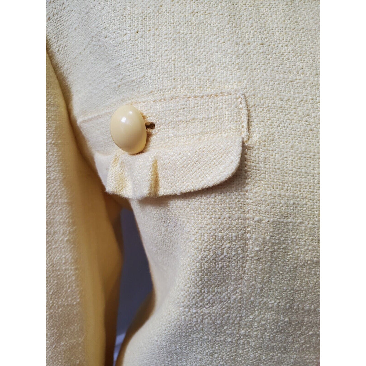 Talbots Women's Yellow Cotton Long Sleeve Casual Button Front Jacket Blazer 14P